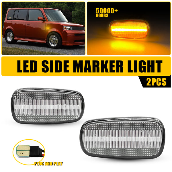 Clear Dynamic LED Side Marker Light for Lexus SC430/IS300 2001-2005, Front Bumper