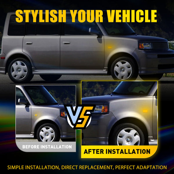 Clear Dynamic LED Side Marker Light for Lexus SC430/IS300 2001-2005, Front Bumper