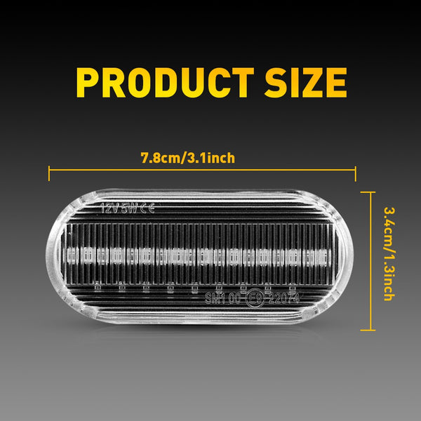 Clear Dynamic LED Side Marker Light for VW Golf MK4/Jetta/Passat, Front Fender