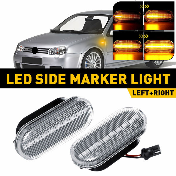 Clear Dynamic LED Side Marker Light for VW Golf MK4/Jetta/Passat, Front Fender