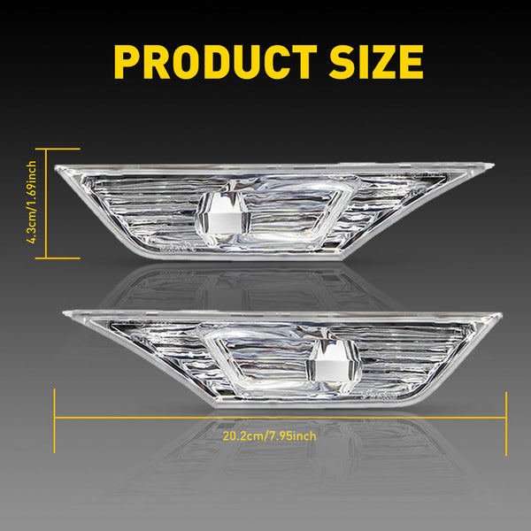 Clear LED Side Marker Light with Bulbs for Honda Civic 2016-2021, Front Bumper