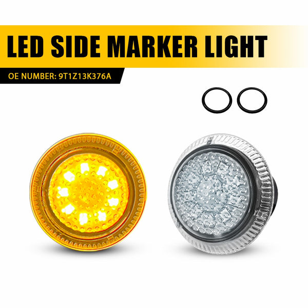 Clear Lens Amber LED Side Marker Light for Ford Transit Connect 2010-2021, Front