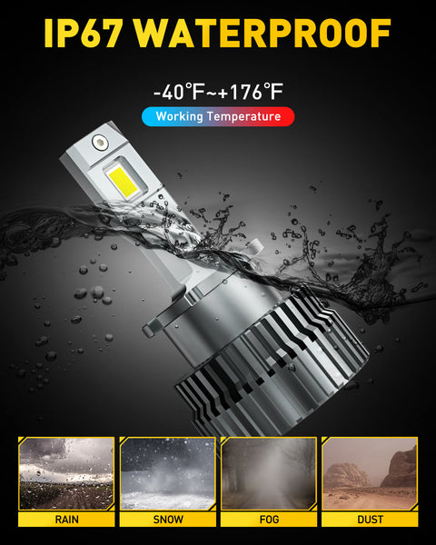 D4S LED Headlight Bulbs, D4R 120w 24000lm High Low Beam Xenon HID Replacement Lights
