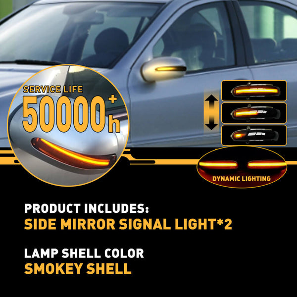 Dynamic LED Side Mirror Turn Signal Light For 2000-2007 Mercedes Benz C W203/C T-Modell/CL 203