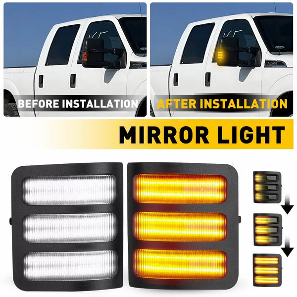 For 2008-2016 Ford F-250 F-350 F-450 F-550 SD | 2013-2014 Ford F150 LED Rearview Side Mirror Turn Signal Light