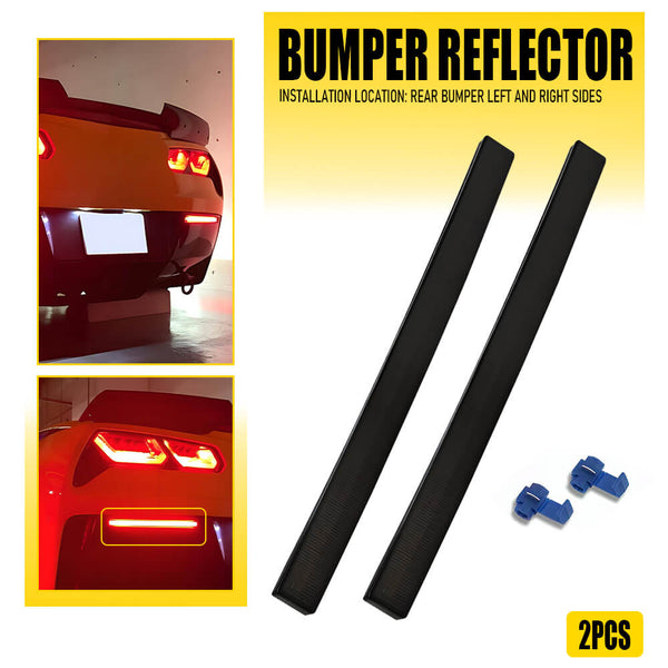For 2014-2019 Chevrolet Corvette C7 Smoked Len Red LED Rear Bumper Reflector Lights