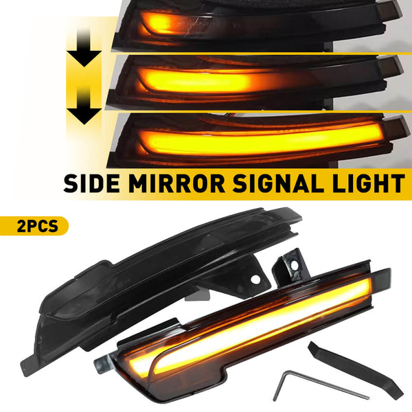 For 2015-2022 Ford Mustang LED Side Mirror Turn Signal Light Lamps with Dynamic Amber Lighting