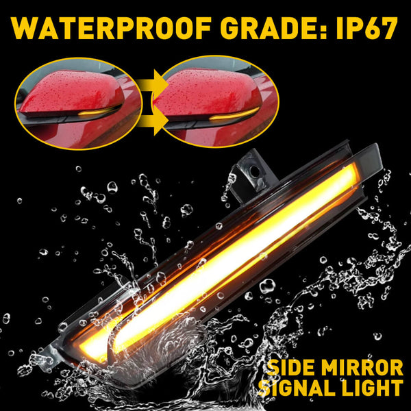 For 2015-2022 Ford Mustang LED Side Mirror Turn Signal Light Lamps with Dynamic Amber Lighting