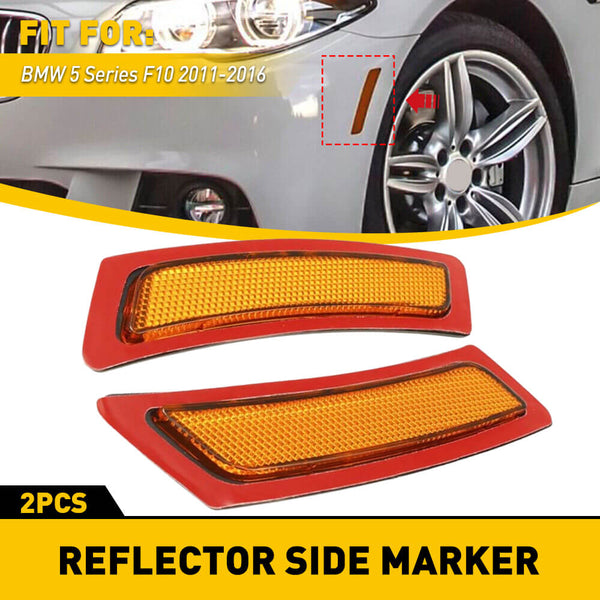 Front Bumper Reflector Side Marker Lights For 2011-2016 BMW 5 Series F10