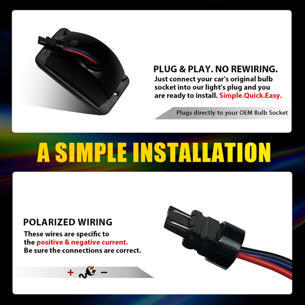 Front Fender LED Side Marker Light for Jeep Wrangler 1997-2006, Amber, Smoked Lens