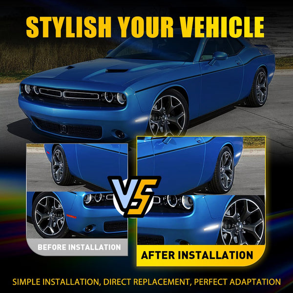 Front LED Side Marker Light for Dodge Challenger 2015-2022, Dynamic