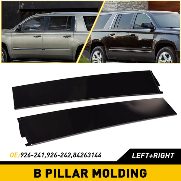 Gloss Black B Pillar Door Trim Molding for 2015-2020 Cadillac, Chevy and GMC