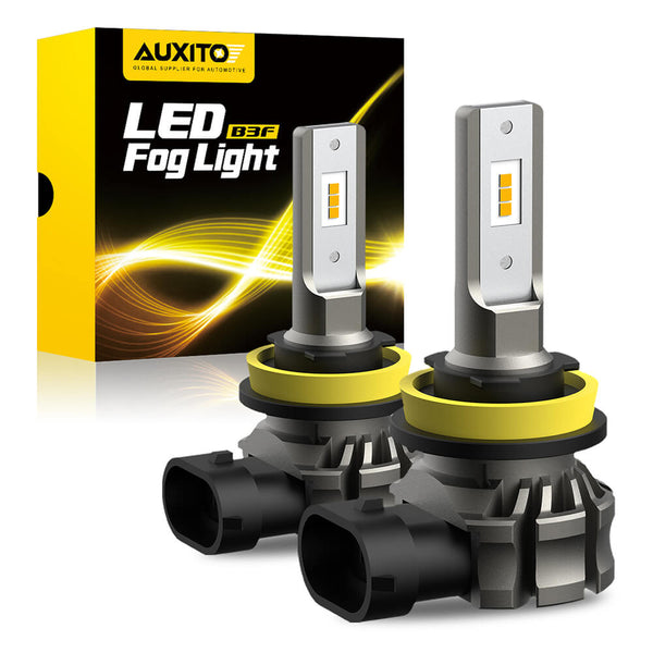 H11 H8 H9 LED Fog Light Bulbs, Fanless Design, 6000 Lumens 3000K Amber Yellow Light