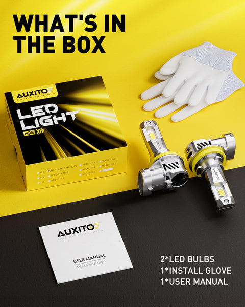 H11 LED Headlight Bulbs H8 H9 18000LM 6500K Cool White | AUXITO M3S Series