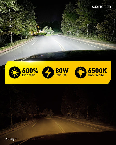 H11 LED Headlight Bulbs H8 H9 18000LM 6500K Cool White | AUXITO M3S Series