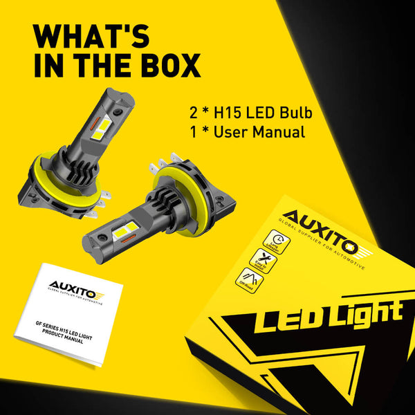 H15 LED Headlight Bulbs High Beam No Adapter Required 30W 10000LM