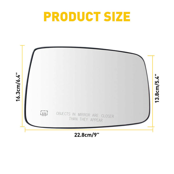 Heated Mirror Glass for 2010-2019 Dodge Ram 1500 2500, 2019 Ram 1500 Classic (Left & Right)