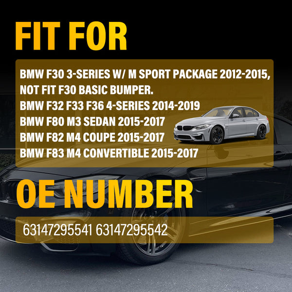 L&R Smoked Bumper Reflector Side Marker Light Reflector for BMW F30/F32/F36 M Sport