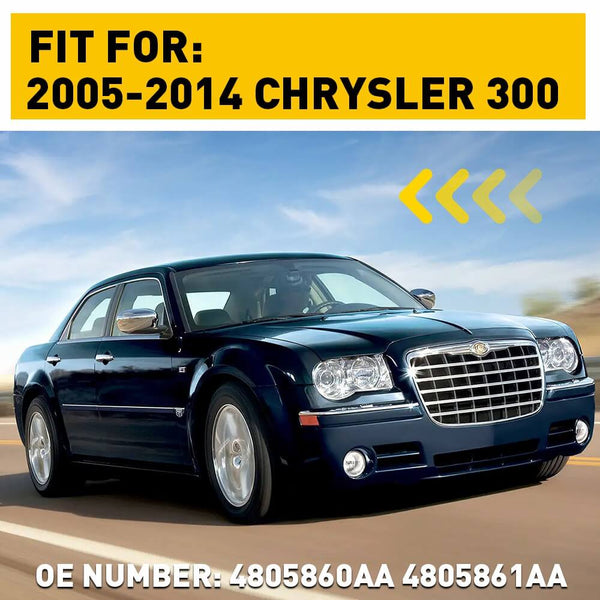 LED Front Side Marker Light Compatible With 2005-2014 Chrysler 300, Smoked Lens 3 Row Beams