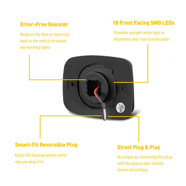 LED License Plate Lights Tag Light Lamp Assembly for 1995-2004 Toyota Tacoma