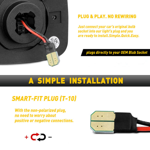 LED License Plate Lights Tag Light Lamp Assembly for 1995-2004 Toyota Tacoma
