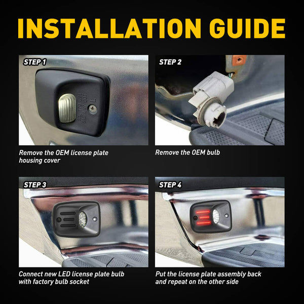 LED License Plate Lights Tag Light Lamp Assembly for 1995-2004 Toyota Tacoma