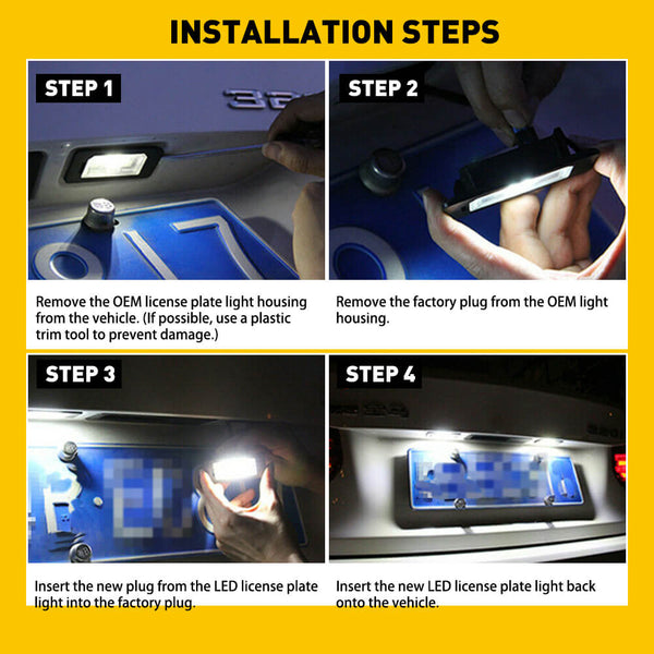 LED License Plate Lights Tag Light Lamp Assembly for Subaru, Toyota, Scion Full 24-SMD LEDs