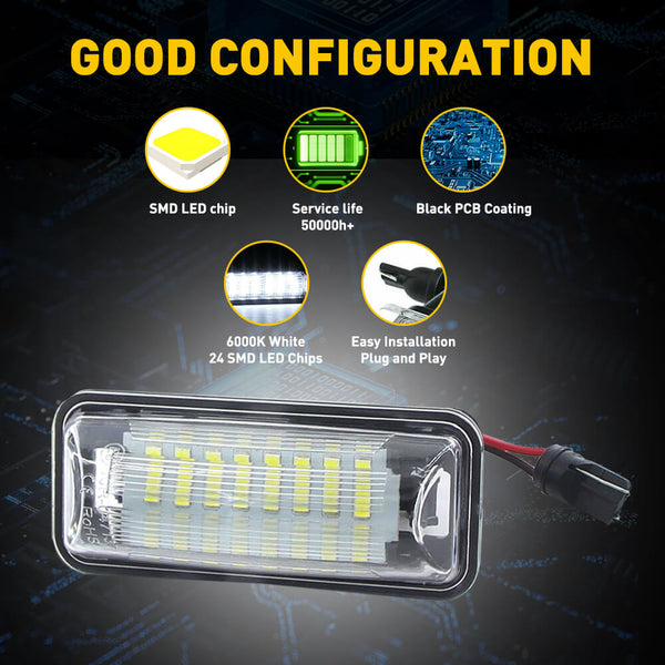 LED License Plate Lights Tag Light Lamp Assembly for Subaru, Toyota, Scion Full 24-SMD LEDs