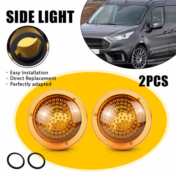 LED Side Marker Light Amber Repeater Housing for Ford Transit Connect 2010-2021