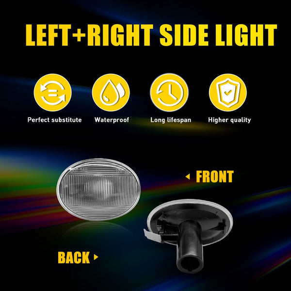 LED Side Marker Light Clear for MINI Cooper R55 R56 R57 R58 R59 (2nd Gen) 2005-2015