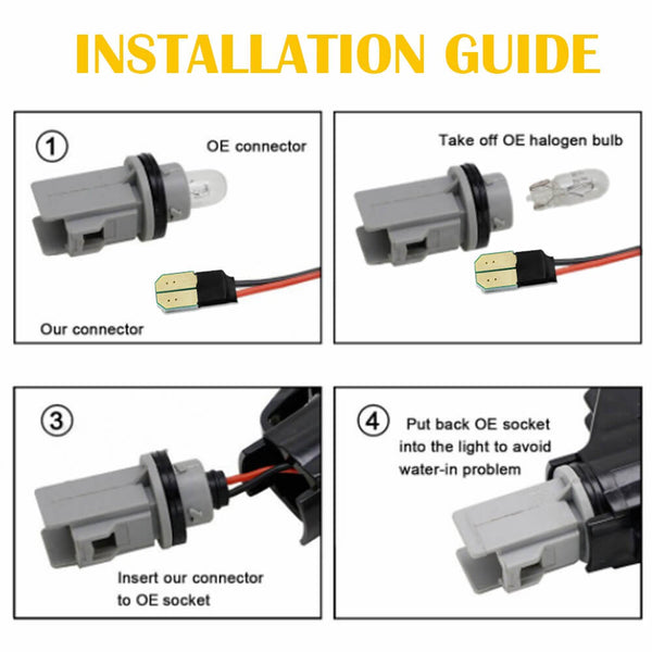 LED Side Marker Light for 2002-2005 Honda Civic Si EP3 3 Door, Smoked Lens Amber Red Front Rear Bumper