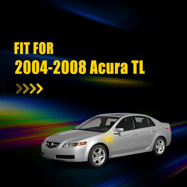 LED Side Marker Light for Acura TL 2004-2008, Smoked Lens, Amber, Front L&R