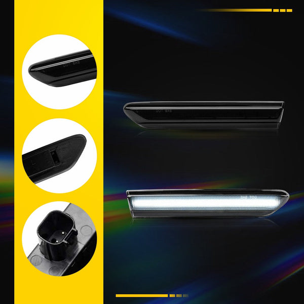 LED Side Marker Light for Acura TL 2004-2008, Smoked Lens, White, Front L&R