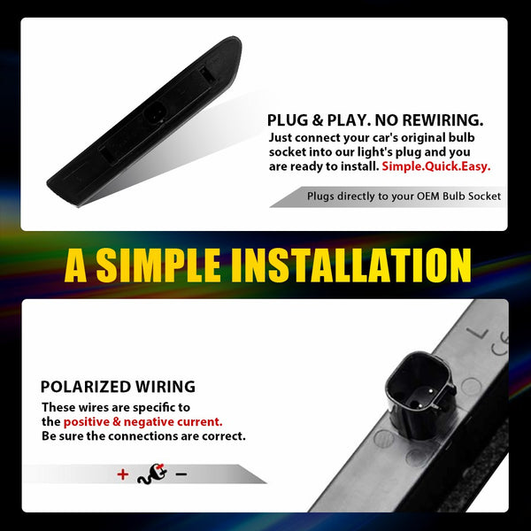 LED Side Marker Light for Acura TL 2004-2008, Smoked Lens, White, Front L&R