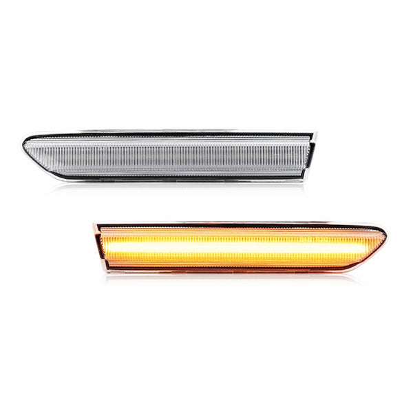 LED Side Marker Light for Acura TL Base 2004-2008, Clear Lens, Amber, Fender