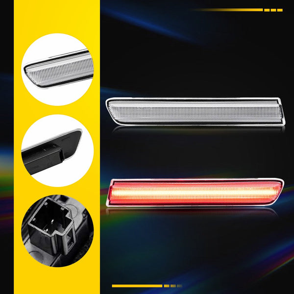 LED Side Marker Light for Acura TL Base 2004-2008, Clear Lens, Red, Rear, Turn Signal