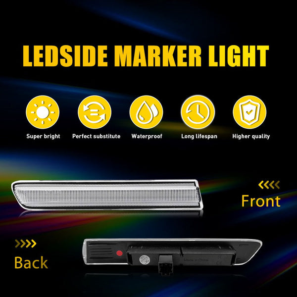 LED Side Marker Light for Acura TL Base 2004-2008, Clear Lens, Red, Rear, Turn Signal