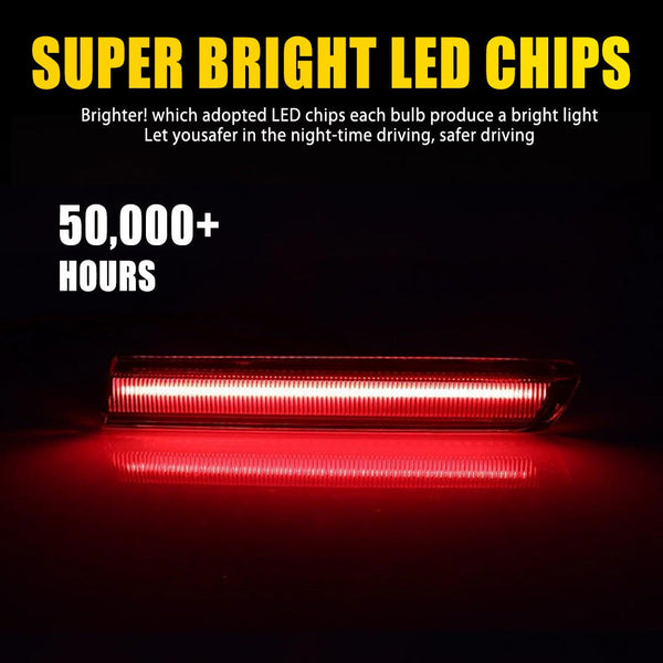 LED Side Marker Light for Acura TL Base 2004-2008, Clear Lens, Red, Rear, Turn Signal