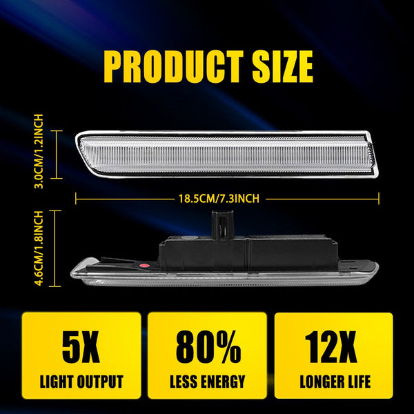 LED Side Marker Light for Acura TL Base 2004-2008, Clear Lens, Red, Rear, Turn Signal