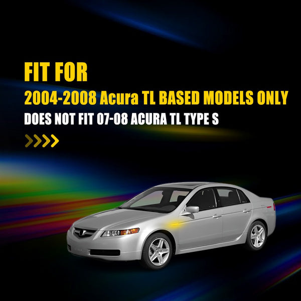 LED Side Marker Light for Acura TL Base 2004-2008, Clear Lens, Red, Rear, Turn Signal