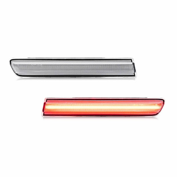 LED Side Marker Light for Acura TL Base 2004-2008, Clear Lens, Red, Rear, Turn Signal