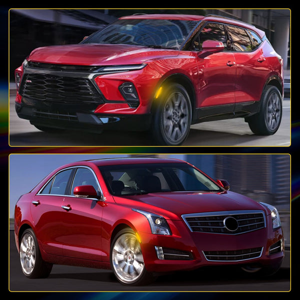 LED Side Marker Light for Cadillac ATS 2013-2014 & XT5 2017-Up, Smoked Lens, Amber, Bumper