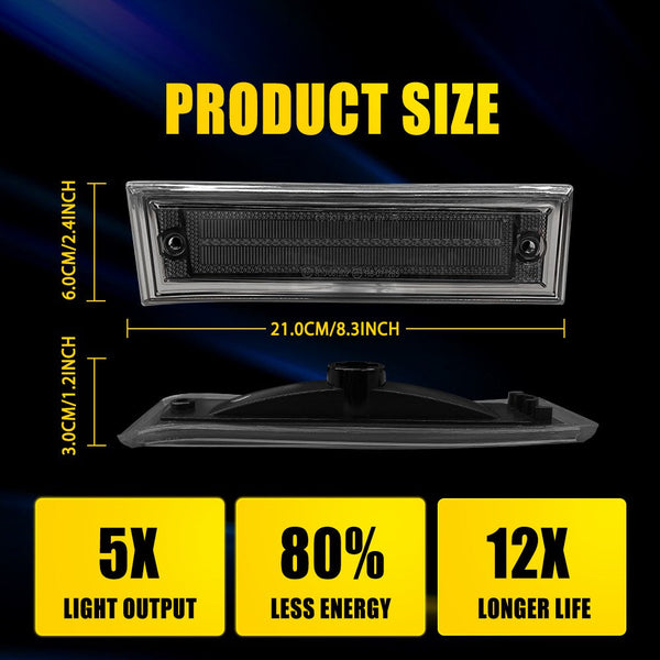 LED Side Marker Light for Chevrolet C10/C20/C30 & GMC 1981-1991, Smoked Lens, White, Front