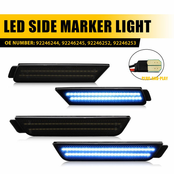 LED Side Marker Light for Chevrolet Camaro 2010-2015, Blue, Front & Rear