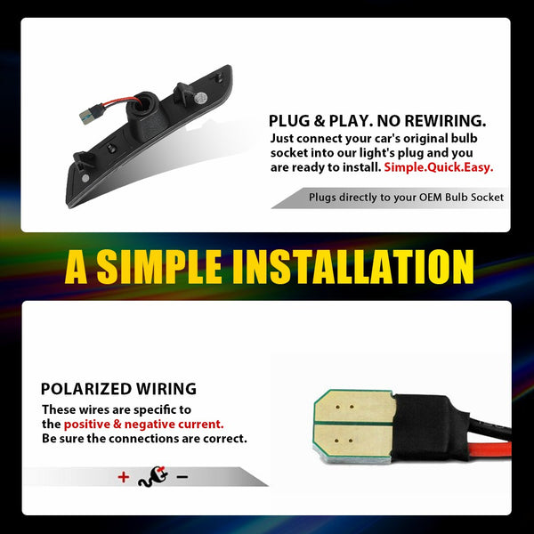 LED Side Marker Light for Chevrolet Camaro 2016-2023, Dynamic, Front & Rear