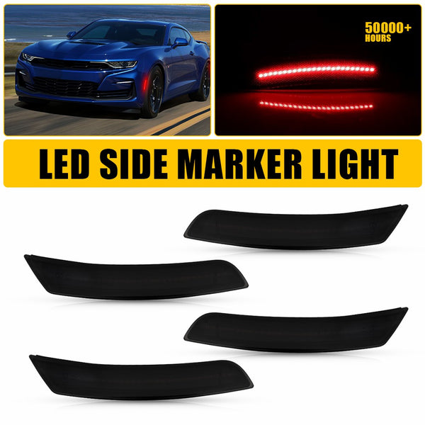 LED Side Marker Light for Chevrolet Camaro 2016-2023, Red, Front & Rear
