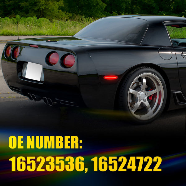 LED Side Marker Light for Chevrolet Corvette C5 1997-2004, Red Lens