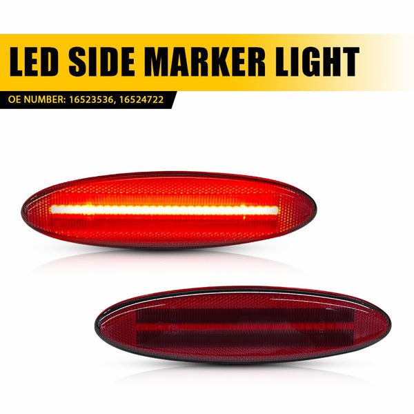 LED Side Marker Light for Chevrolet Corvette C5 1997-2004, Red Lens