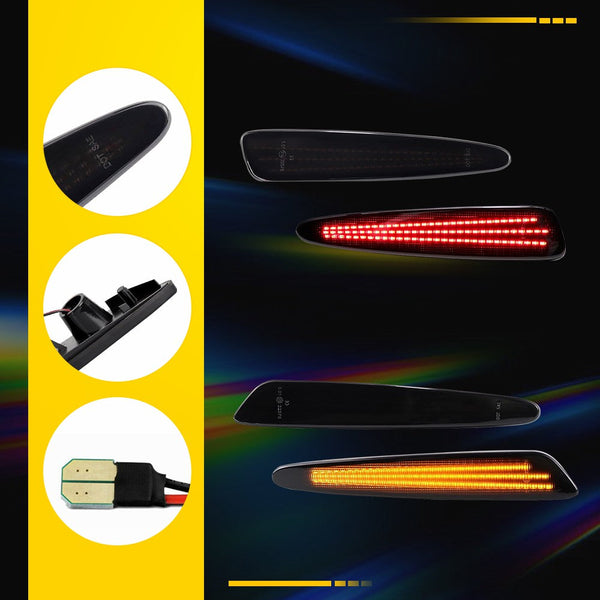 LED Side Marker Light for Chevrolet Corvette C6 2005-2013, Amber/Red