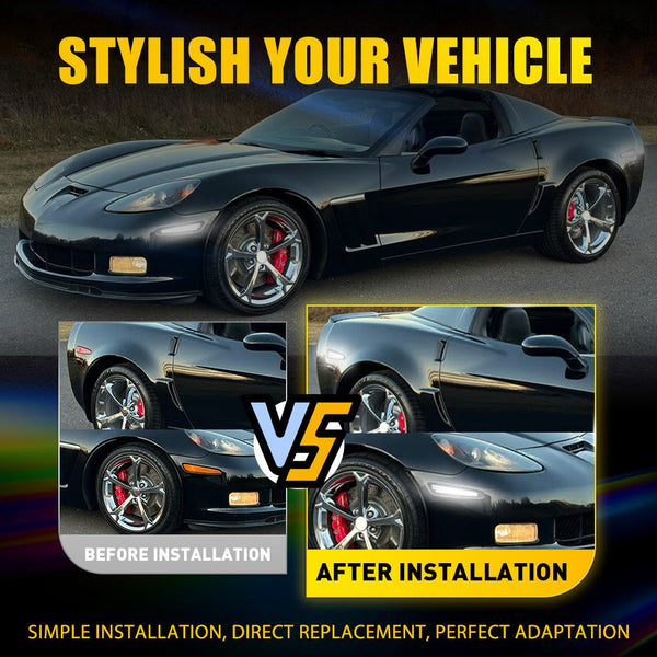 LED Side Marker Light for Chevrolet Corvette C6 2005-2013, Smoked Lens